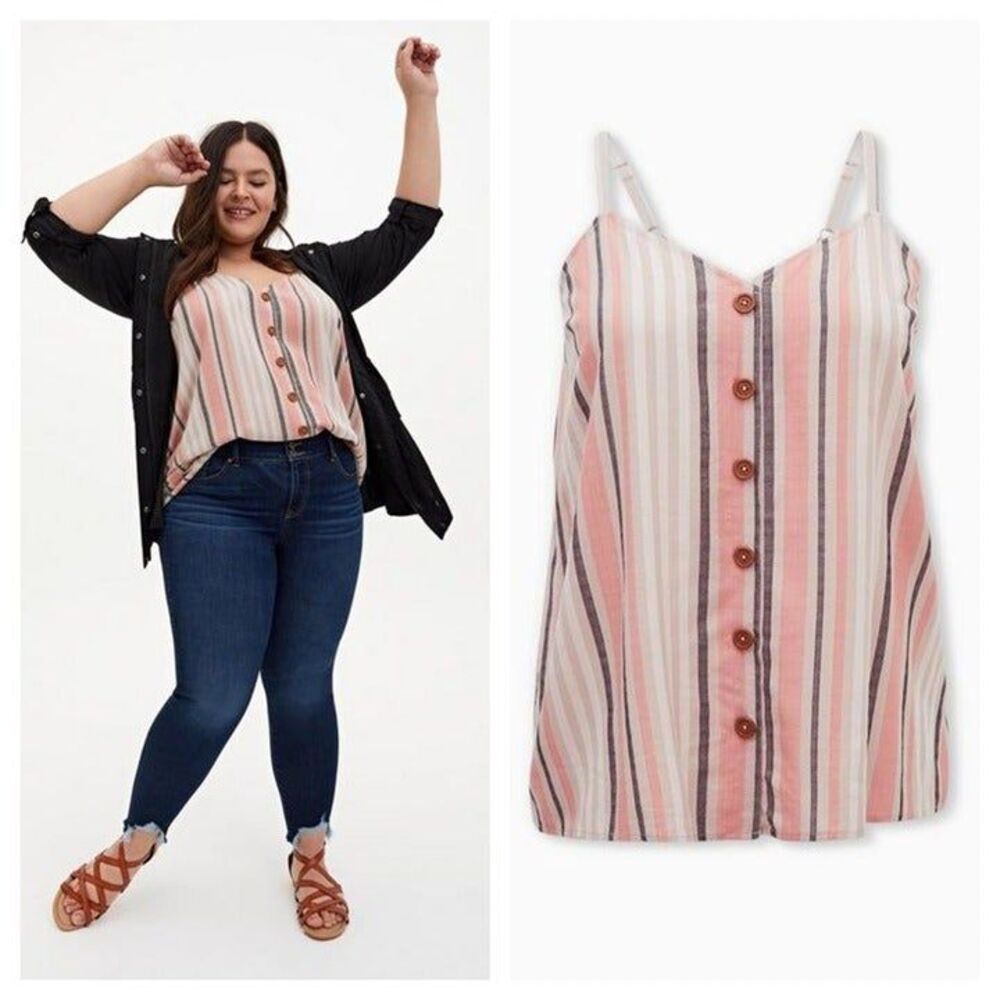 Torrid Linen Button-Front Cami